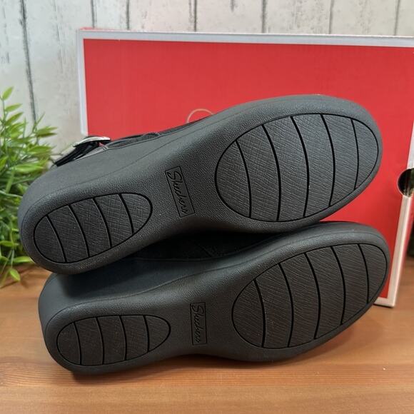 Skechers Frenchie Sleekish Wedge Boots with Buckle Detail Size 6.5 - Picture 10 of 11